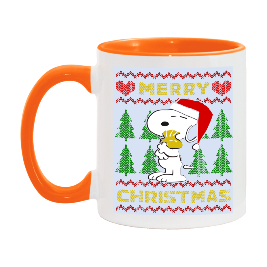 Peanuts Gang Christmas Mug, Snoopy Charlie Brown Holiday Coffee Cup, Ceramic Christmas Mug 11Oz Or 15Oz