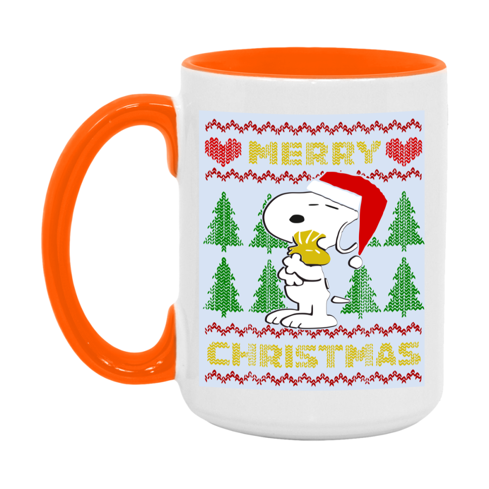 Peanuts Gang Christmas Mug, Snoopy Charlie Brown Holiday Coffee Cup, Ceramic Christmas Mug 11Oz Or 15Oz