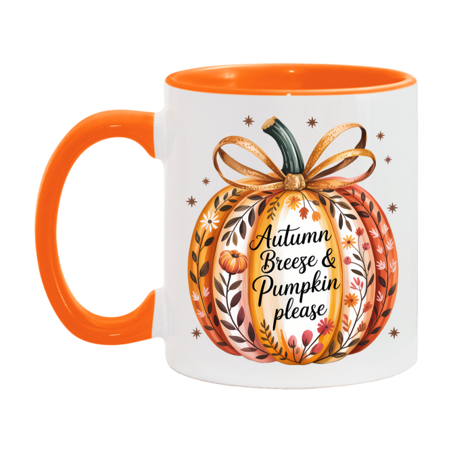 In Love With Fall Coffee Mug, Cozy Cute Autumn Coffee Cup, 11Oz Or 15Oz White Ceramic Mug