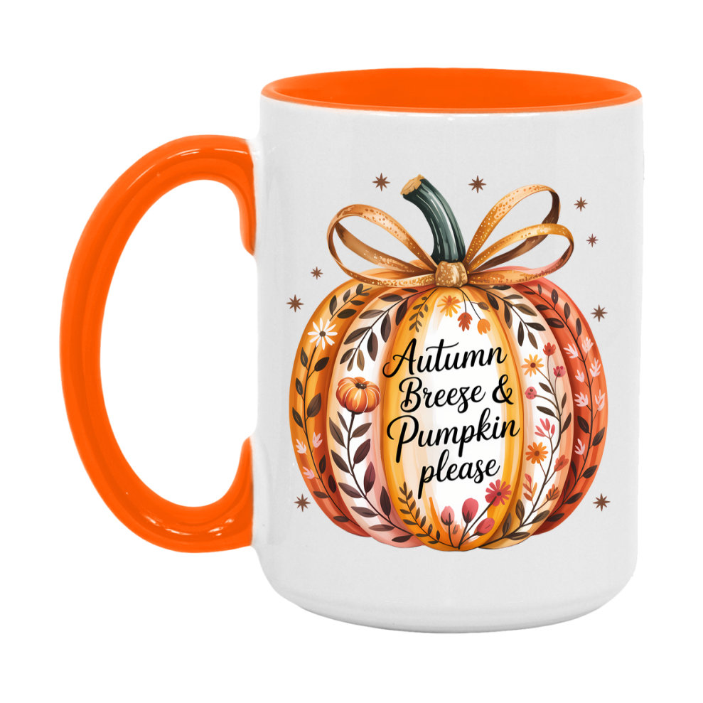 In Love With Fall Coffee Mug, Cozy Cute Autumn Coffee Cup, 11Oz Or 15Oz White Ceramic Mug