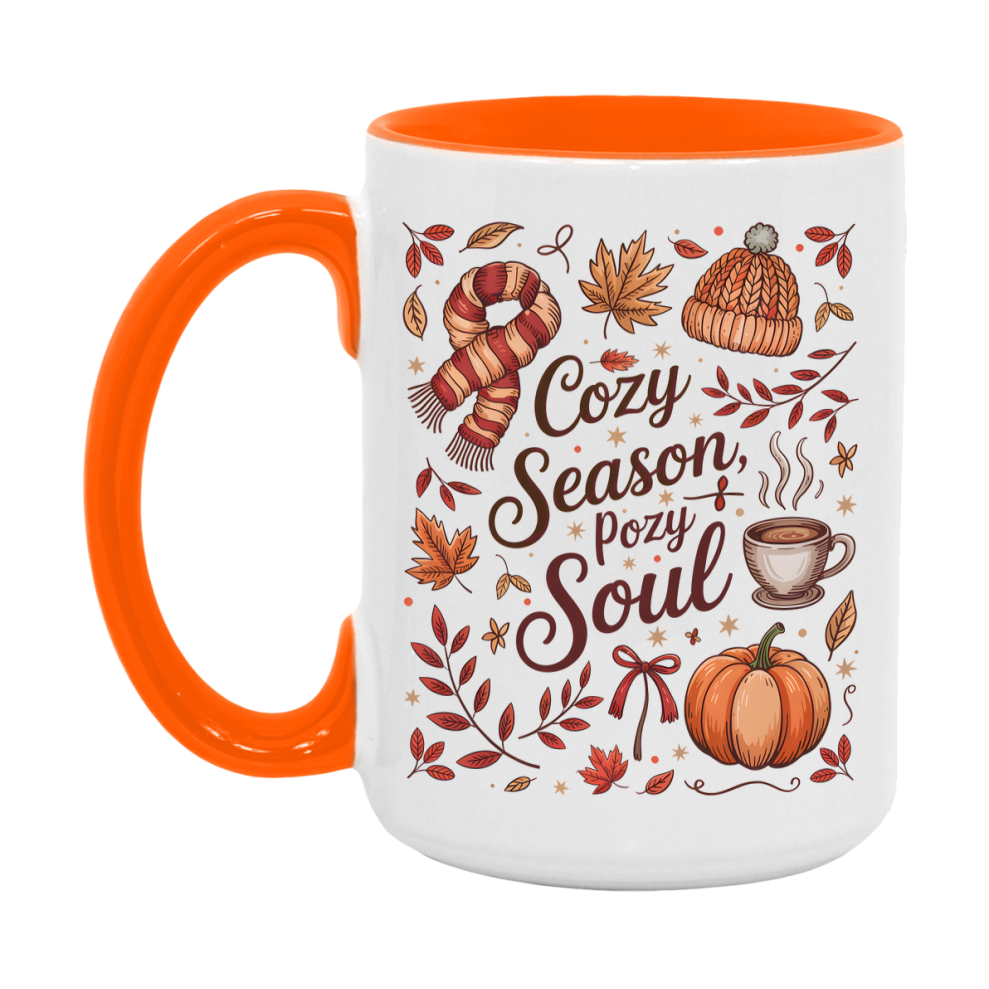 In Love With Fall Coffee Mug, Cozy Cute Autumn Coffee Cup, 11Oz Or 15Oz White Ceramic Mug