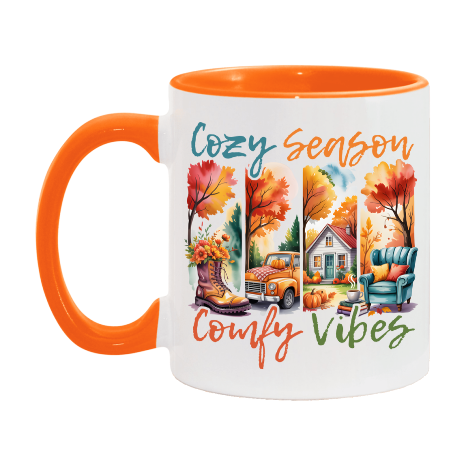 In Love With Fall Coffee Mug, Cozy Cute Autumn Coffee Cup, 11Oz Or 15Oz White Ceramic Mug