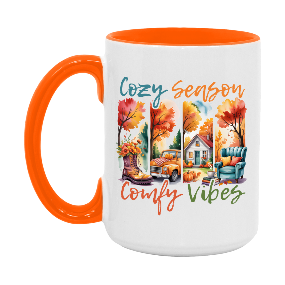 In Love With Fall Coffee Mug, Cozy Cute Autumn Coffee Cup, 11Oz Or 15Oz White Ceramic Mug
