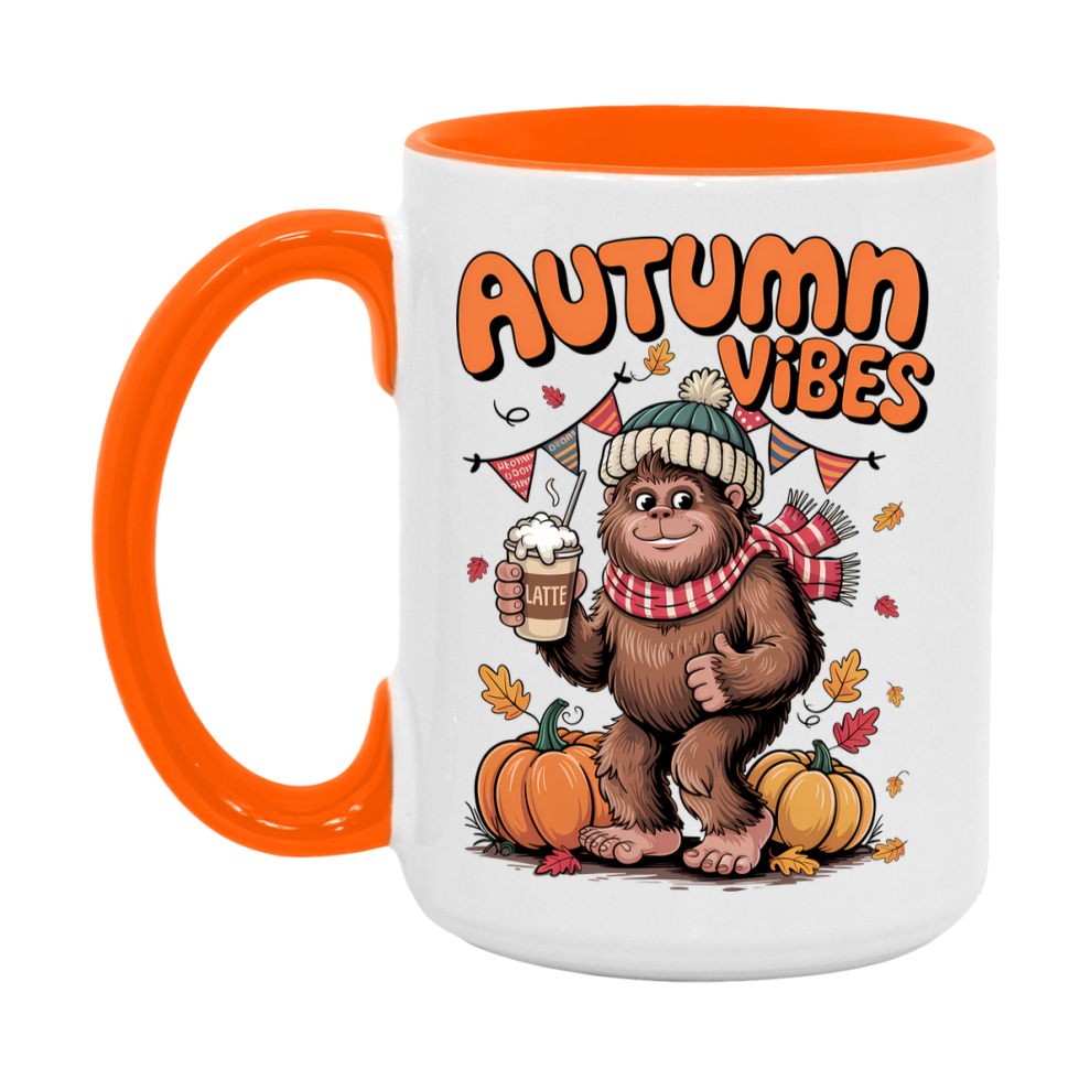 In Love With Fall Coffee Mug, Cozy Cute Autumn Coffee Cup, 11Oz Or 15Oz White Ceramic Mug