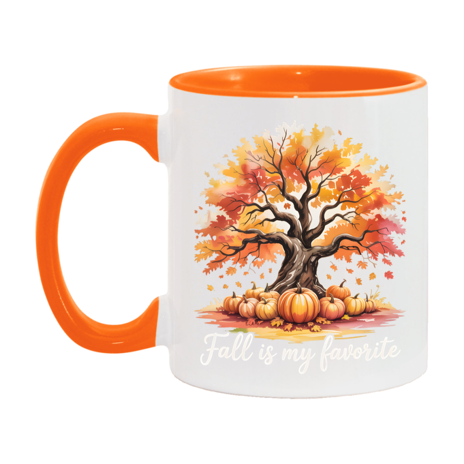 In Love With Fall Coffee Mug, Cozy Cute Autumn Coffee Cup, 11Oz Or 15Oz White Ceramic Mug