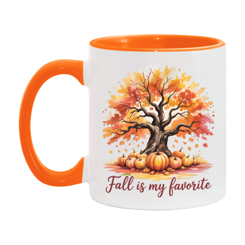 In Love With Fall Coffee Mug, Cozy Cute Autumn Coffee Cup, 11Oz Or 15Oz White Ceramic Mug