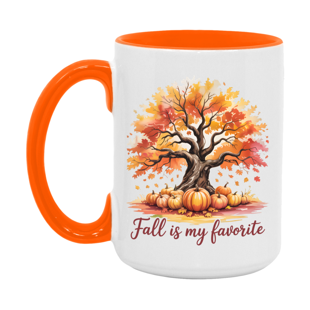 In Love With Fall Coffee Mug, Cozy Cute Autumn Coffee Cup, 11Oz Or 15Oz White Ceramic Mug