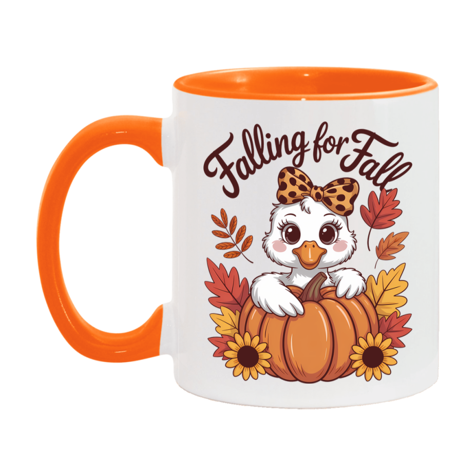 In Love With Fall Coffee Mug, Cozy Cute Autumn Coffee Cup, 11Oz Or 15Oz White Ceramic Mug