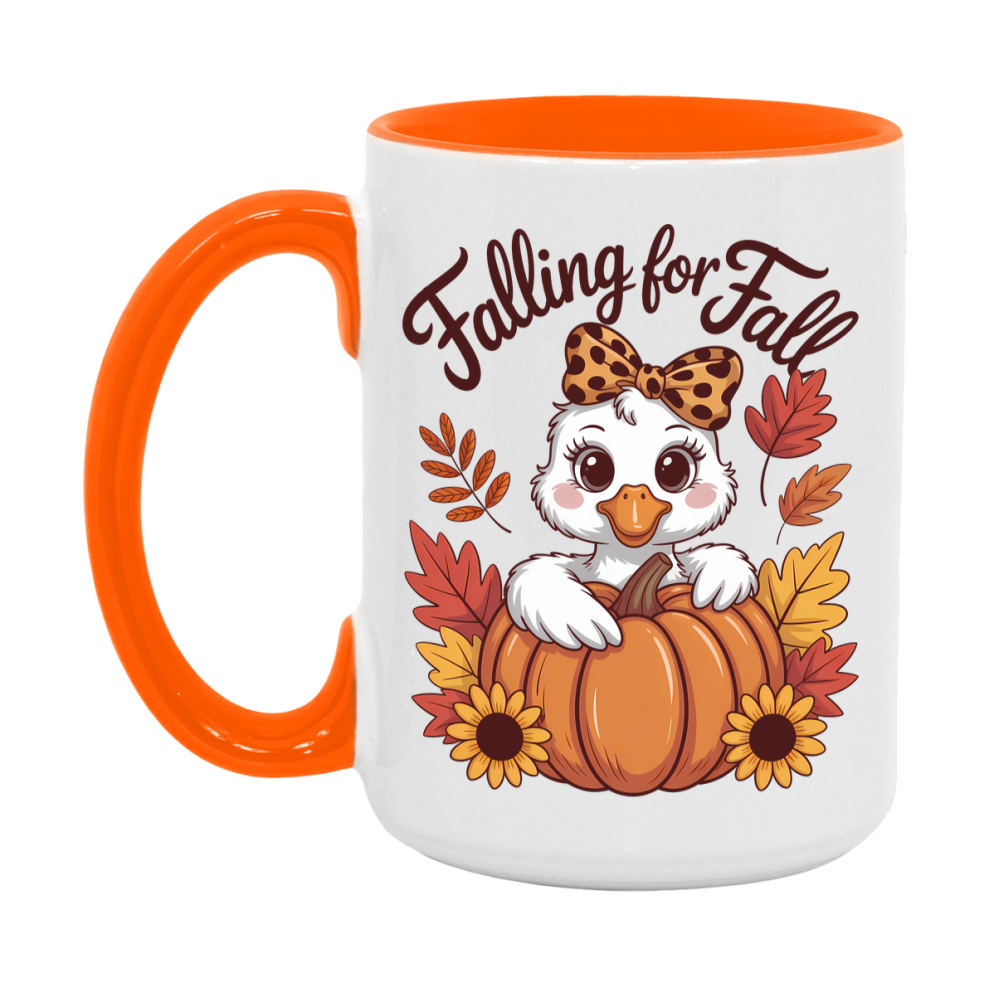 In Love With Fall Coffee Mug, Cozy Cute Autumn Coffee Cup, 11Oz Or 15Oz White Ceramic Mug