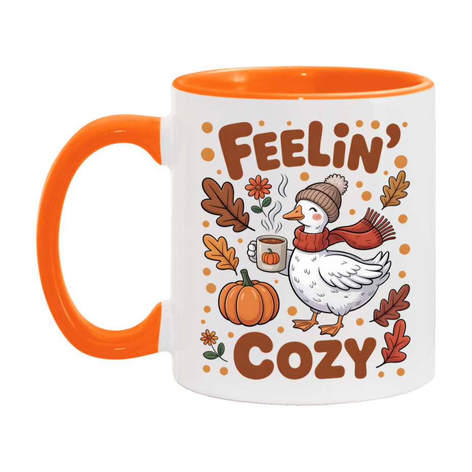 In Love With Fall Coffee Mug, Cozy Cute Autumn Coffee Cup, 11Oz Or 15Oz White Ceramic Mug
