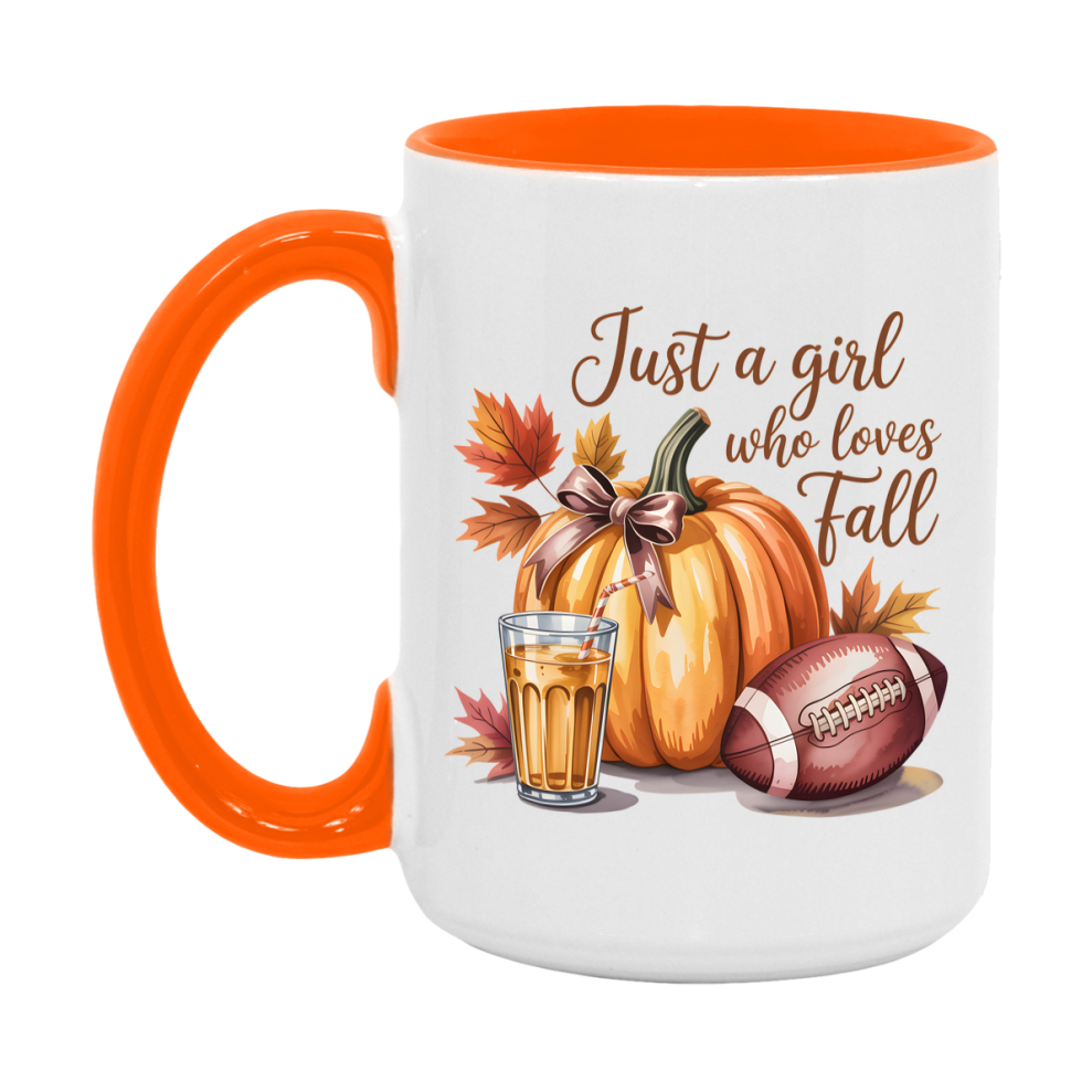 In Love With Fall Coffee Mug, Cozy Cute Autumn Coffee Cup, 11Oz Or 15Oz White Ceramic Mug