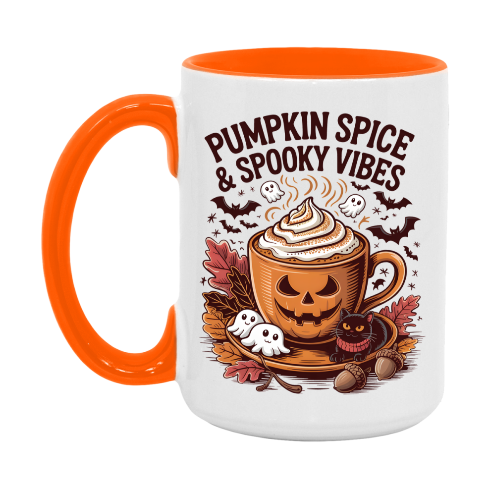 In Love With Fall Coffee Mug, Cozy Cute Autumn Coffee Cup, 11Oz Or 15Oz White Ceramic Mug