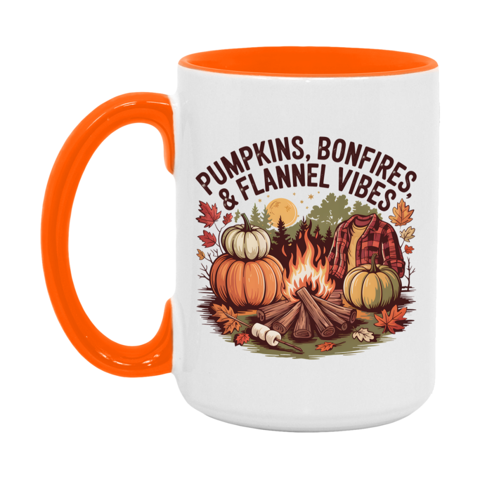 In Love With Fall Coffee Mug, Cozy Cute Autumn Coffee Cup, 11Oz Or 15Oz White Ceramic Mug