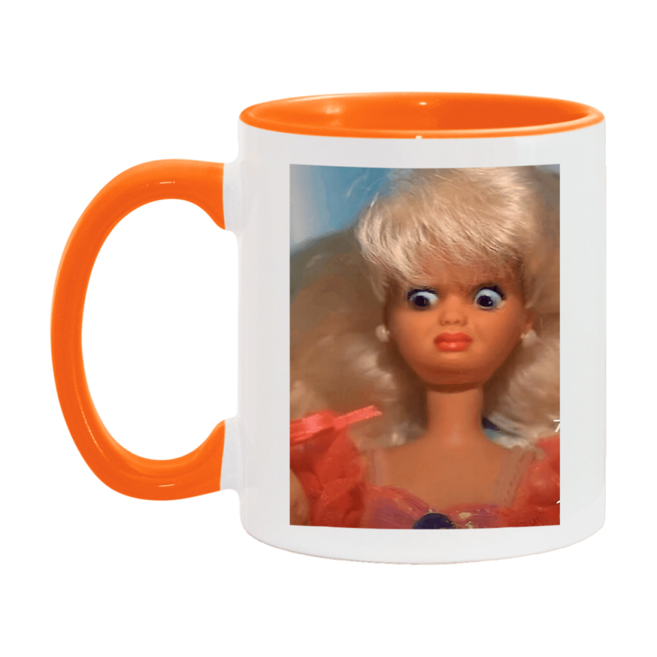Disgusted Doll Face Mug, Funny Doll Face Meme Coffee Cup