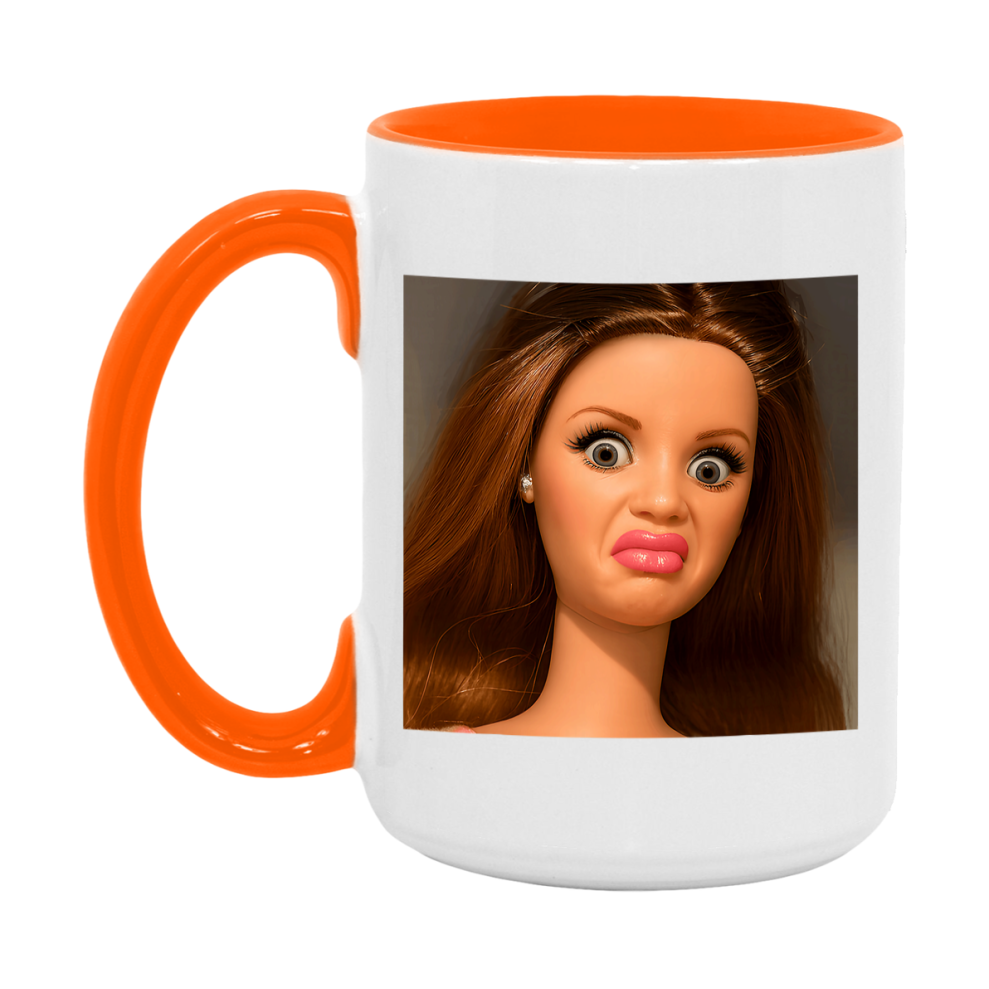 Disgusted Doll Face Mug, Funny Doll Face Meme Coffee Cup