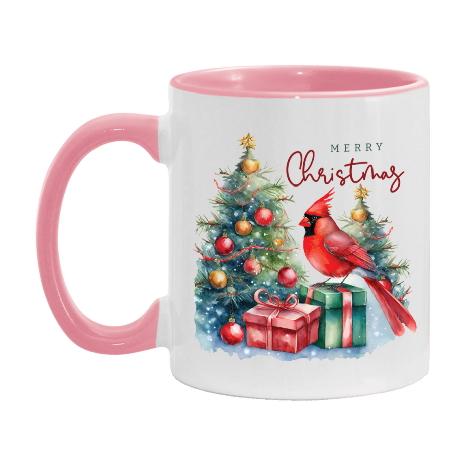 Red Cardinal Mug – Northern Red Cardinal Christmas Mug with Heartfelt Message, 11oz or 15oz White Ceramic Coffee Cup