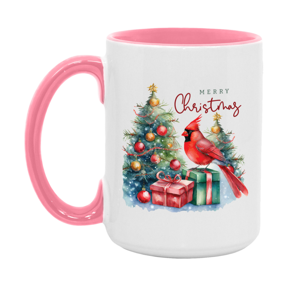 Red Cardinal Mug – Northern Red Cardinal Christmas Mug with Heartfelt Message, 11oz or 15oz White Ceramic Coffee Cup