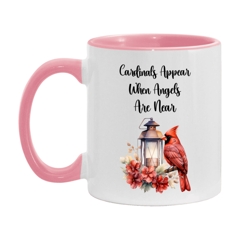 Red Cardinal Mug – "Cardinals Appear When Angels Are Near," 11oz or 15oz Ceramic Christmas Coffee Mug Gift for Cardinal Lovers