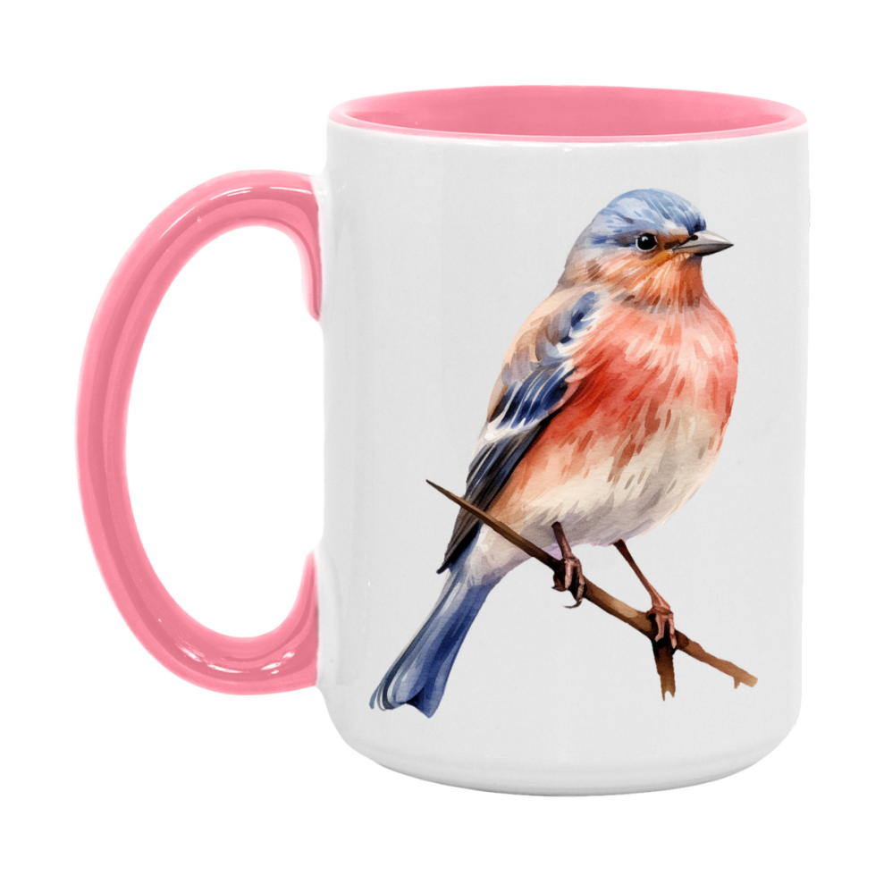 Bird Watching Mug, Linnet Song Bird Mug, 11oz or 15oz White Ceramic Coffee Mug Gift for Bird Watchers