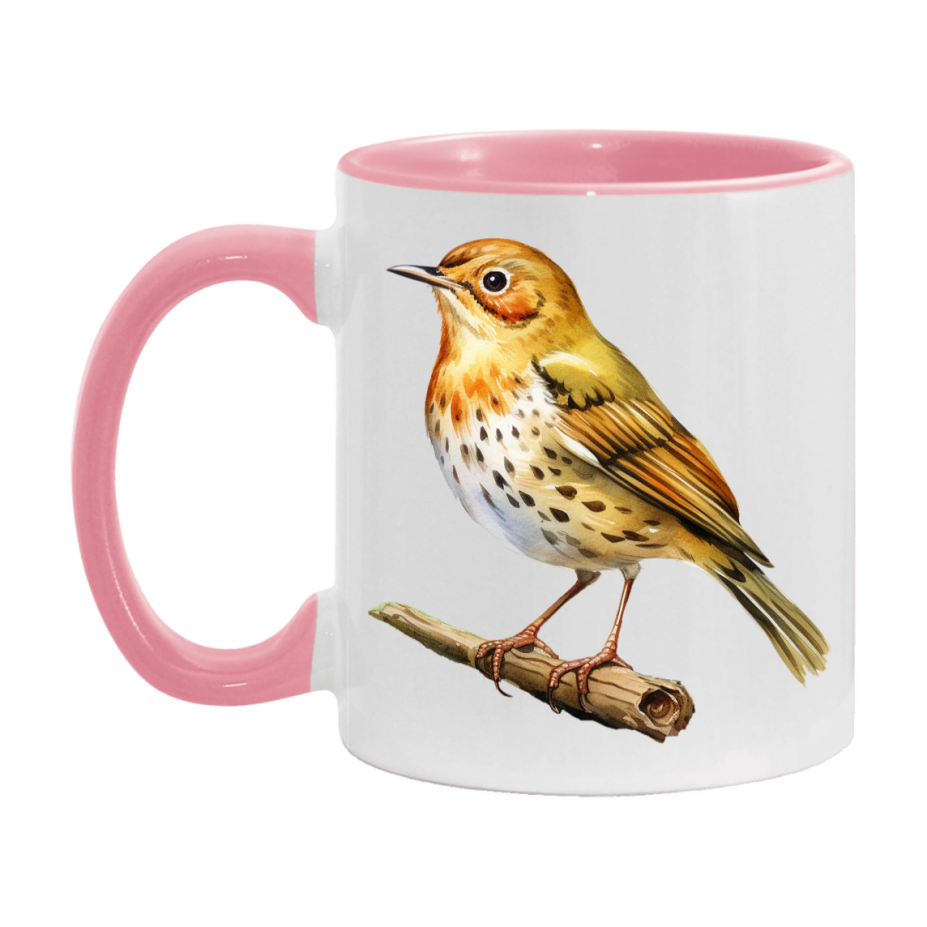 Bird Watching Mug, Ovenbird Song Bird Mug, 11oz or 15oz White Ceramic Coffee Mug Gift for Bird Watchers