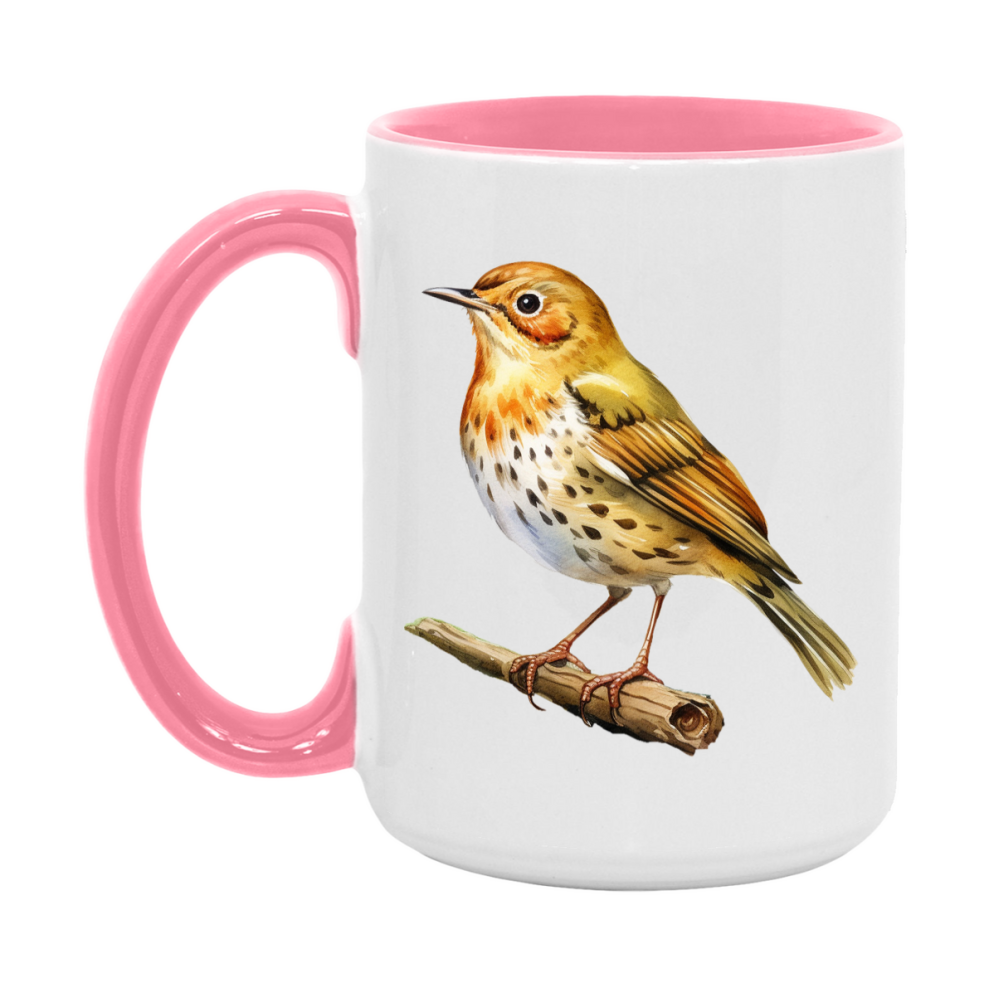 Bird Watching Mug, Ovenbird Song Bird Mug, 11oz or 15oz White Ceramic Coffee Mug Gift for Bird Watchers