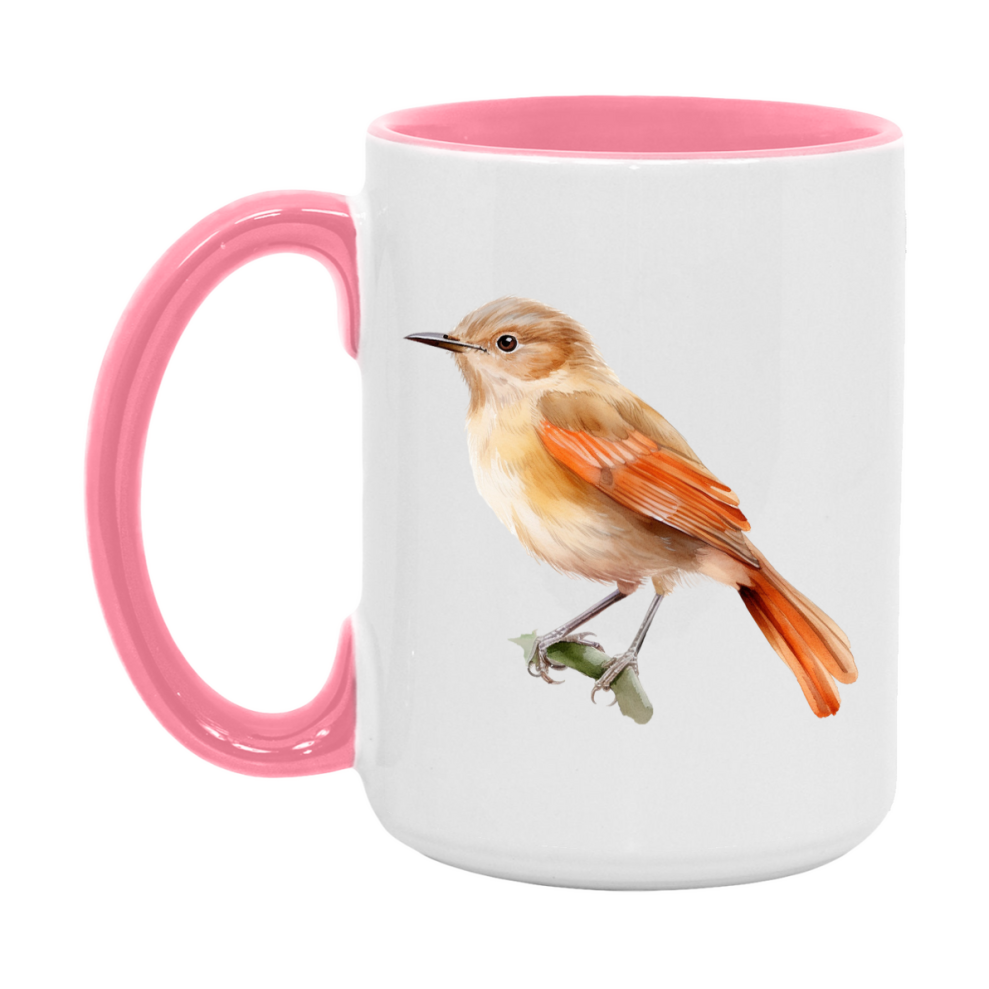 Bird Watching Mug, Rufous Hornero Song Bird Mug, 11oz or 15oz White Ceramic Coffee Mug Gift for Bird Watchers