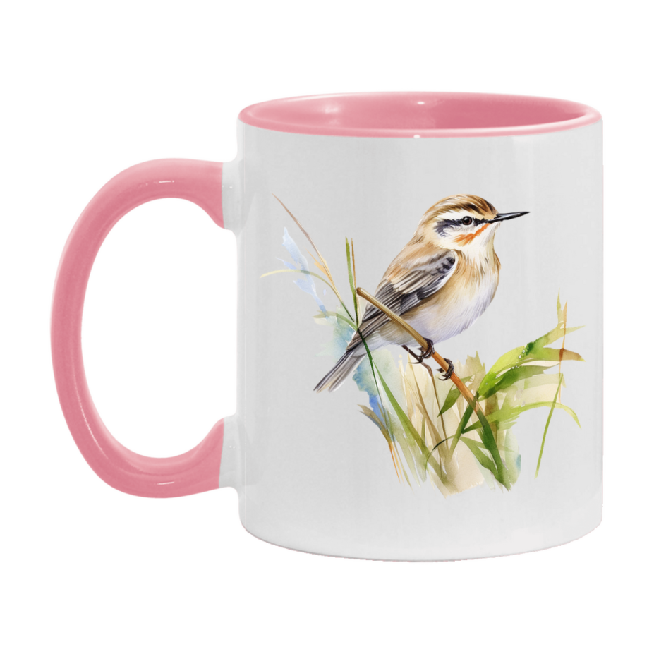 Bird Watching Mug, Sedge Warbler Song Bird Mug, 11oz or 15oz White Ceramic Coffee Mug Gift for Bird Watchers