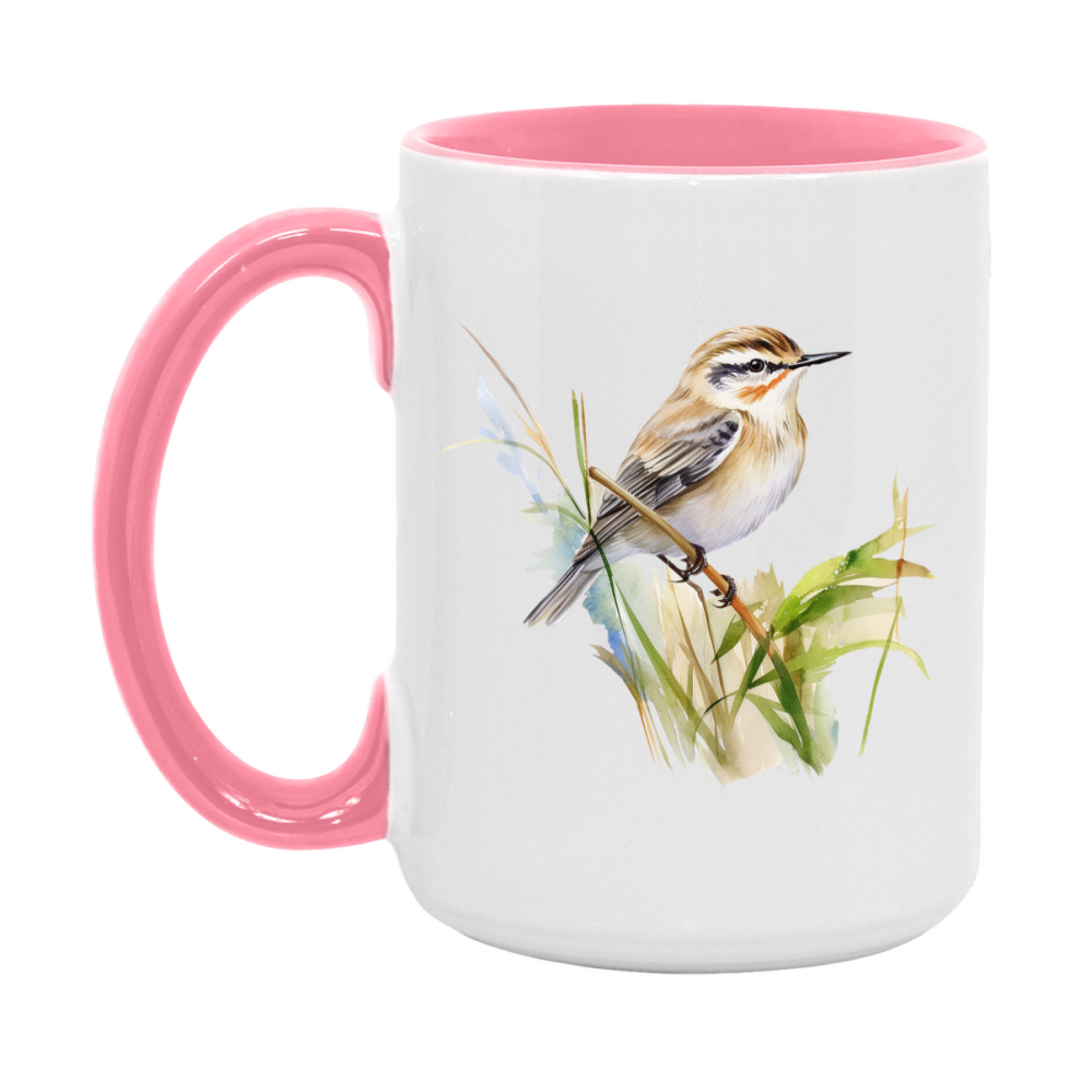 Bird Watching Mug, Sedge Warbler Song Bird Mug, 11oz or 15oz White Ceramic Coffee Mug Gift for Bird Watchers