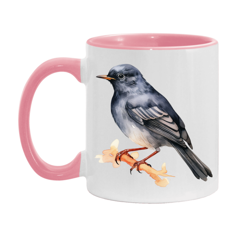 Bird Watching Mug, Slaty Backed Nightingale Thrush Song Bird Mug, 11oz or 15oz White Ceramic Coffee Mug Gift for Bird Watchers