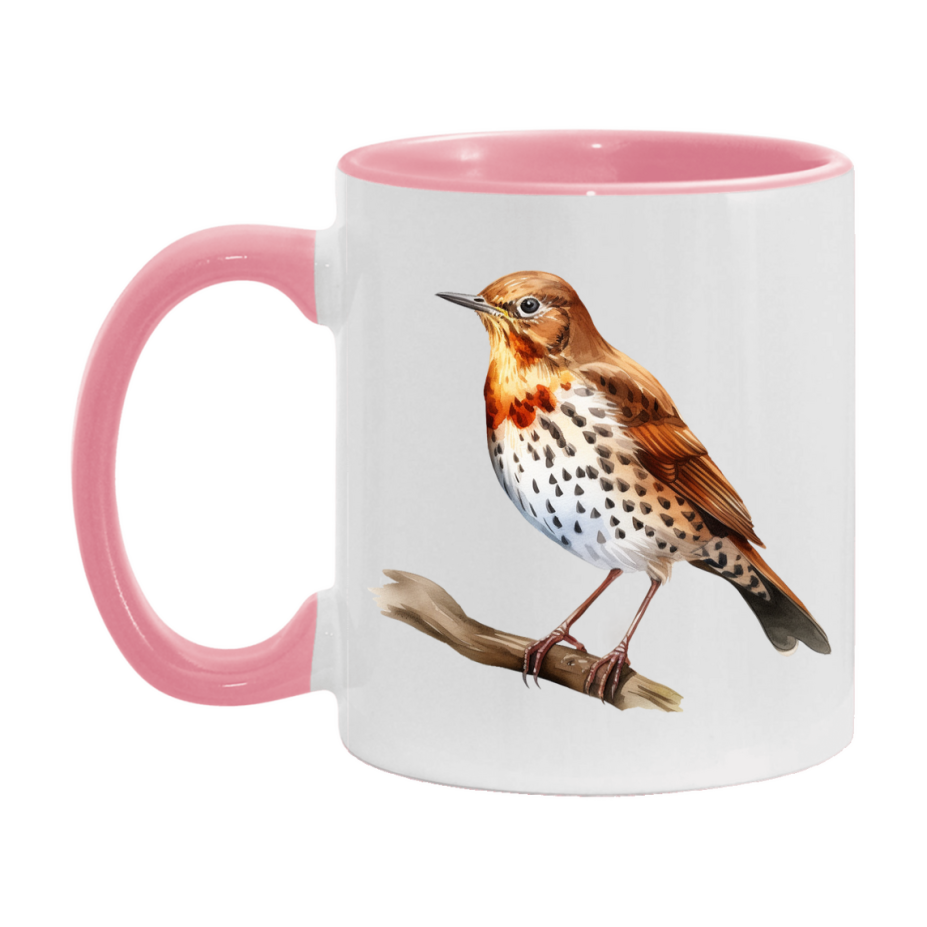 Bird Watching Mug, Song Thrush Song Bird Mug, 11oz or 15oz White Ceramic Coffee Mug Gift for Bird Watchers