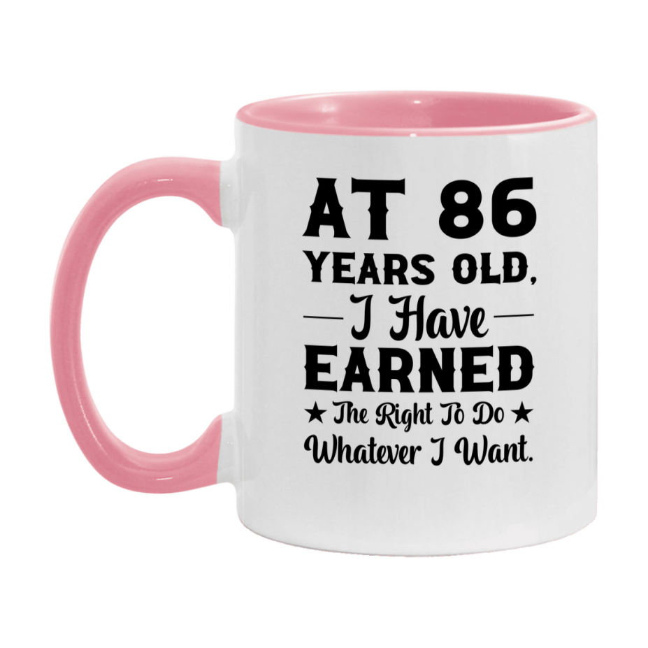 Birthday Gift for 86 Year Old Men and Women, Funny Coffee Mug, 11oz or 15oz Ceramic White Cup