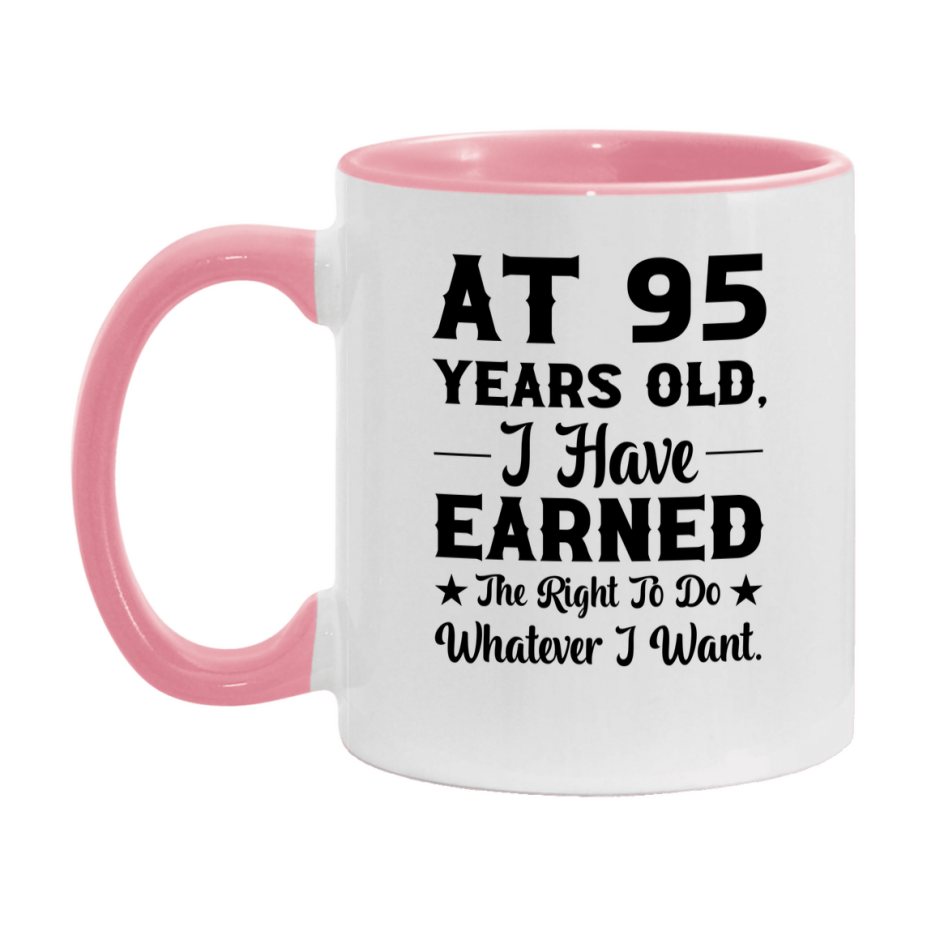 Birthday Gift for 95 Year Old Men and Women, Funny Coffee Mug, 11oz or 15oz Ceramic White Cup