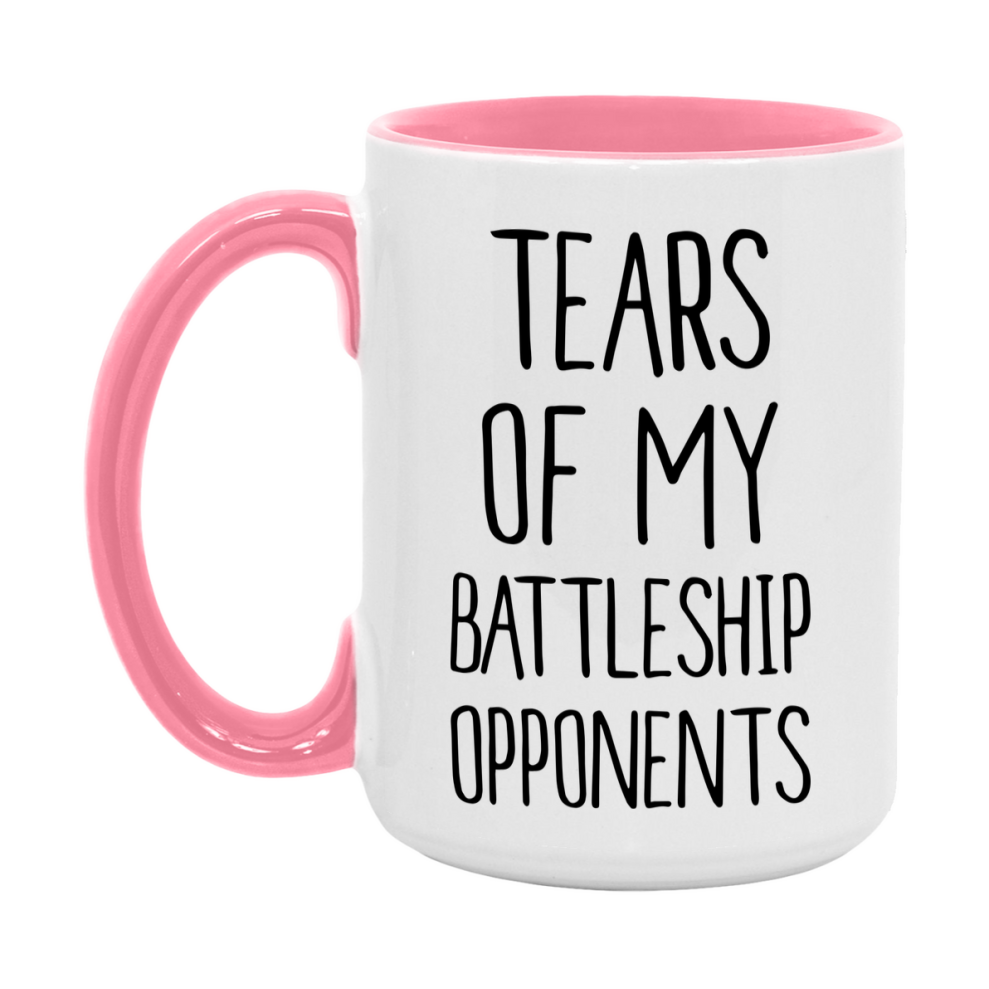 Funny Board Game Mug, Tears of My Battleship Opponents, 11oz or 15oz Ceramic White Coffee Cup