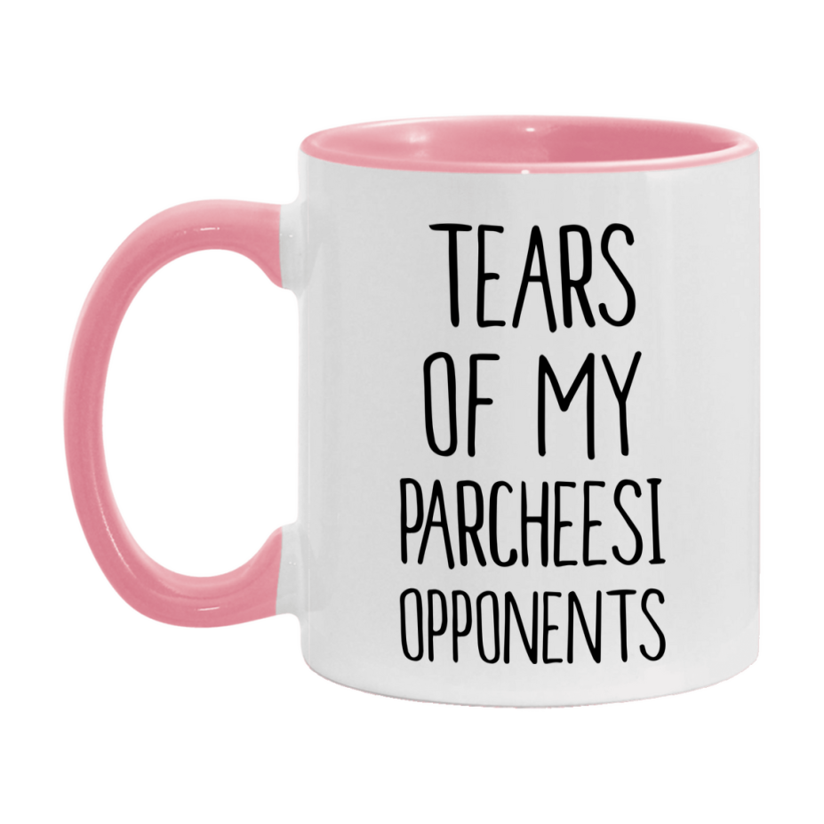 Funny Board Game Mug, Tears of My Parcheesi Opponents, 11oz or 15oz Ceramic White Coffee Cup