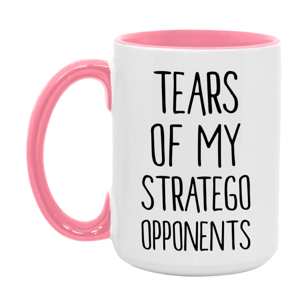Funny Board Game Mug, Tears of My Stratego Opponents, 11oz or 15oz Ceramic White Coffee Cup