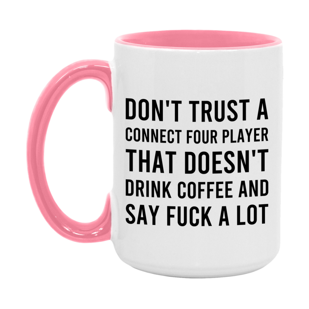 Board Game Gift, Funny Connect Four Player Mug, 11oz or 15oz White Ceramic Coffee Cup Novelty Gift
