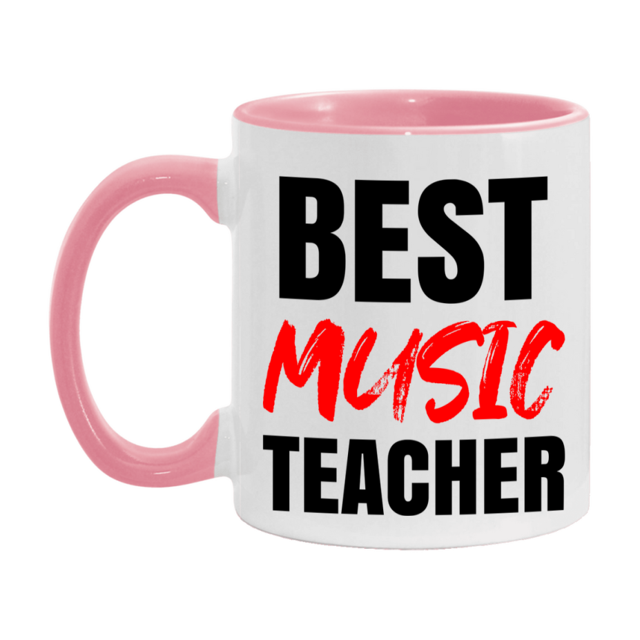 Teacher Superlative Mug, Best Music Teacher Gift, 11oz or 15oz White Ceramic Coffee Cup for Music Teacher