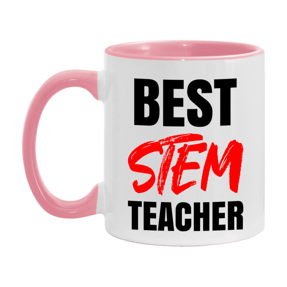 Teacher Superlative Mug, Best Stem Teacher Gift, 11oz or 15oz White Ceramic Coffee Cup for Stem Teacher