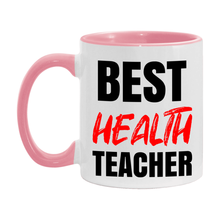 Teacher Superlative Mug, Best Health Teacher Gift, 11oz or 15oz White Ceramic Coffee Cup for Health Teacher