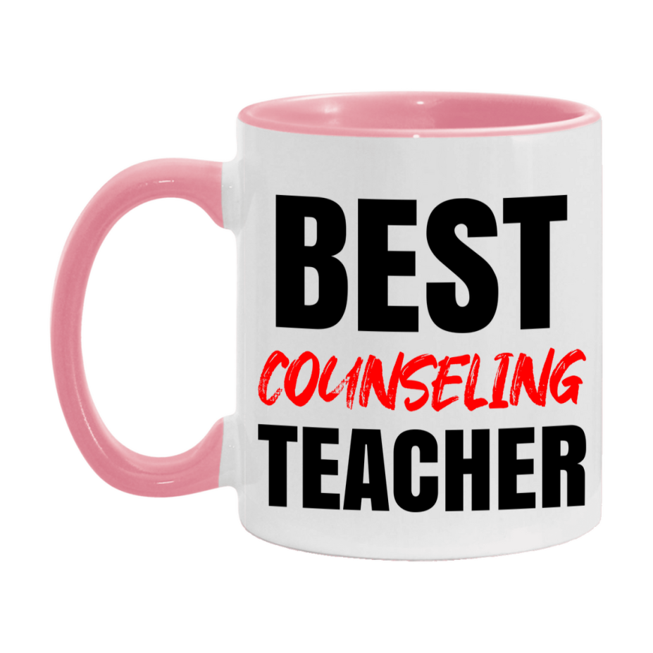 Teacher Superlative Mug, Best Counseling Teacher Gift, 11oz or 15oz White Ceramic Coffee Cup for Counseling Teacher