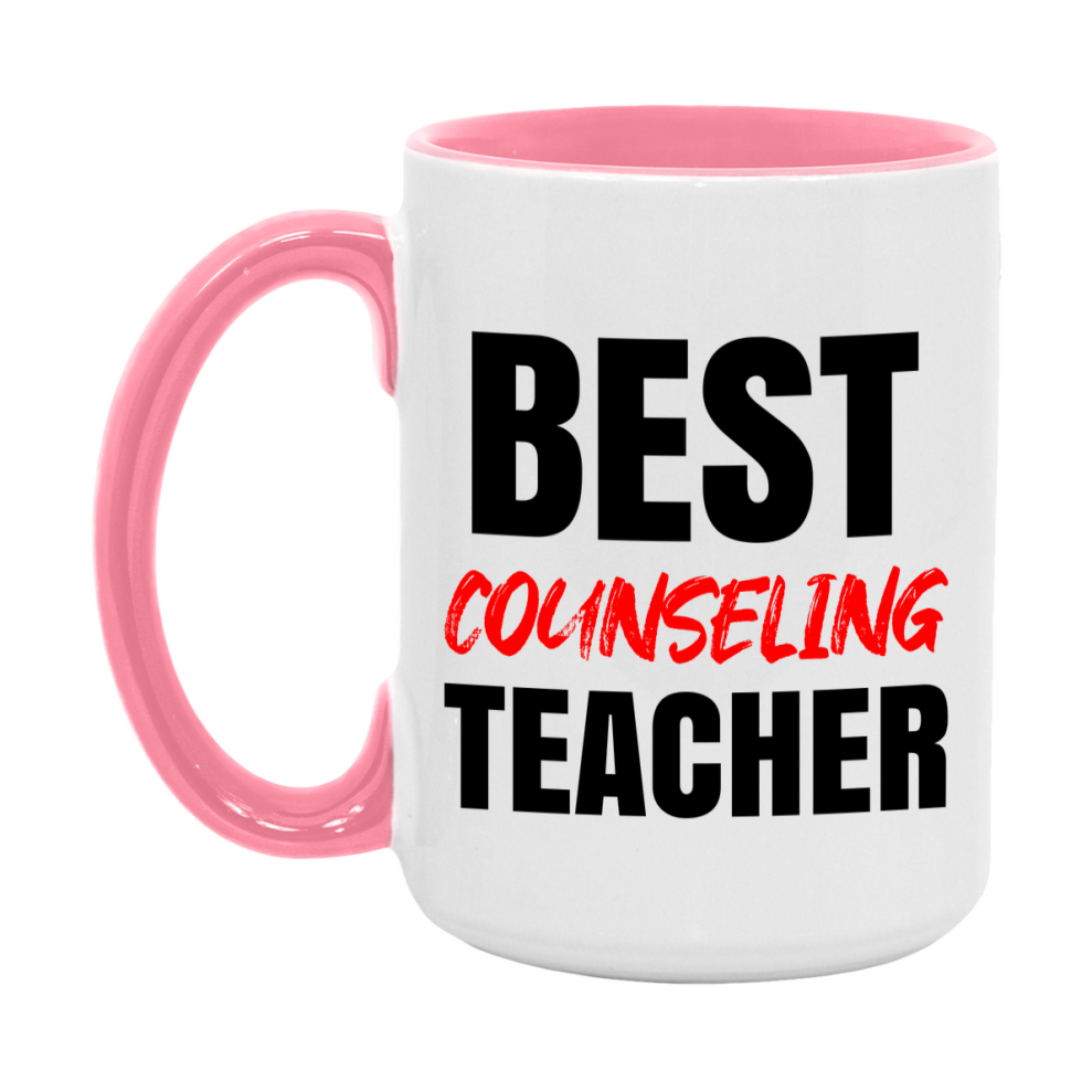 Teacher Superlative Mug, Best Counseling Teacher Gift, 11oz or 15oz White Ceramic Coffee Cup for Counseling Teacher