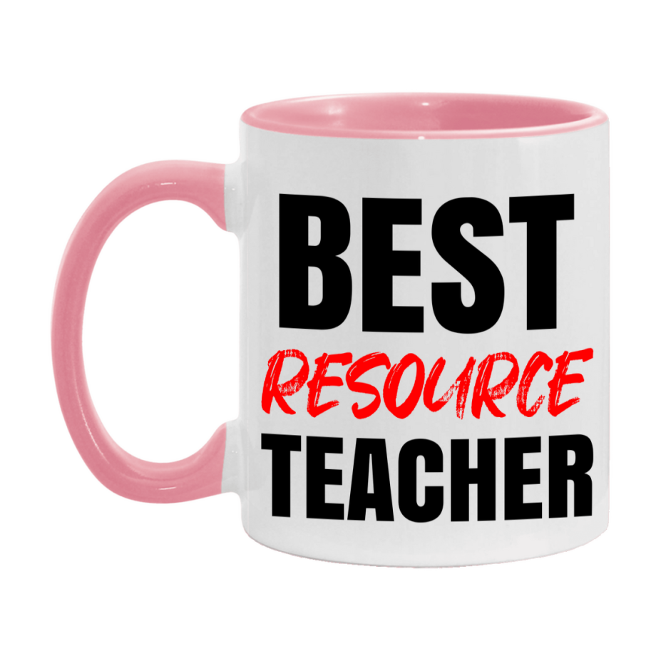 Teacher Superlative Mug, Best Resource Teacher Gift, 11oz or 15oz White Ceramic Coffee Cup for Resource Teacher