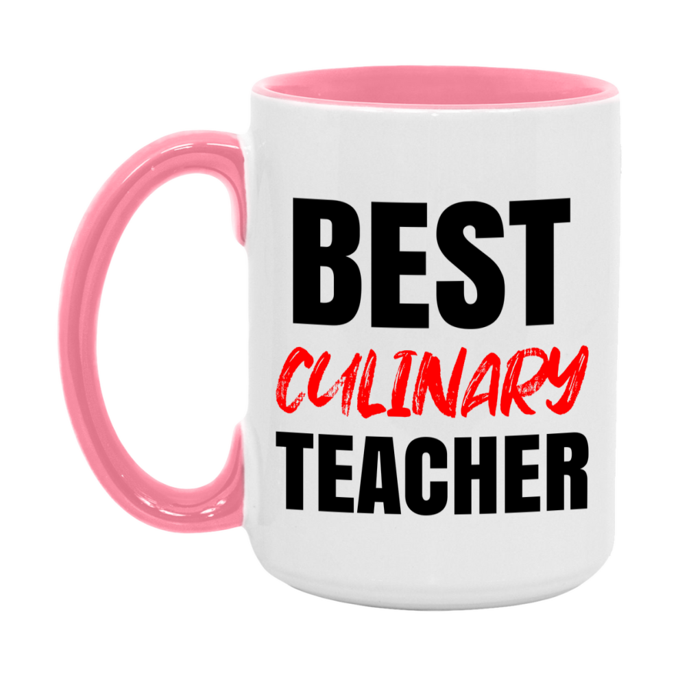 Teacher Superlative Mug, Best Culinary Teacher Gift, 11oz or 15oz White Ceramic Coffee Cup for Culinary Teacher