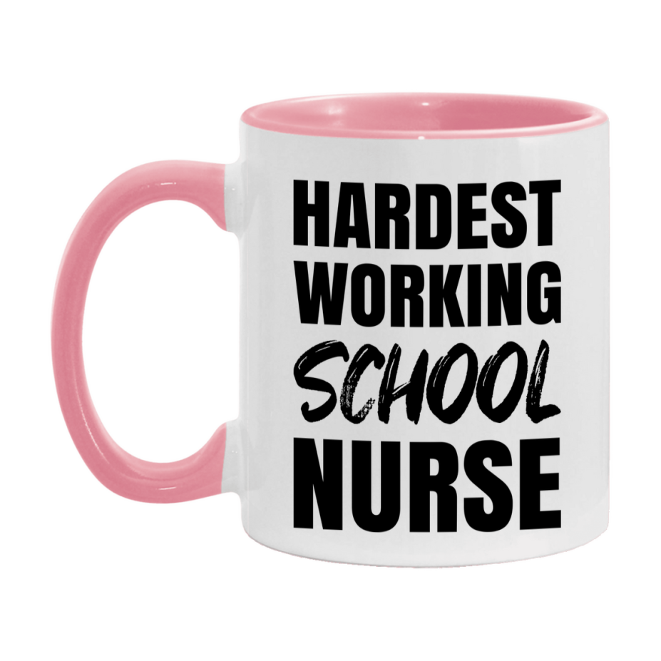 Nurse Superlative Mug, Hardest Working School Nurse Gift, 11oz or 15oz Ceramic Coffee Cup Gift