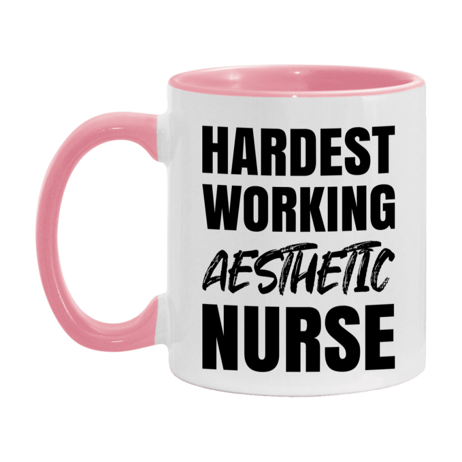 Nurse Superlative Mug, Hardest Working Aesthetic Nurse Gift, 11oz or 15oz Ceramic Coffee Cup Gift