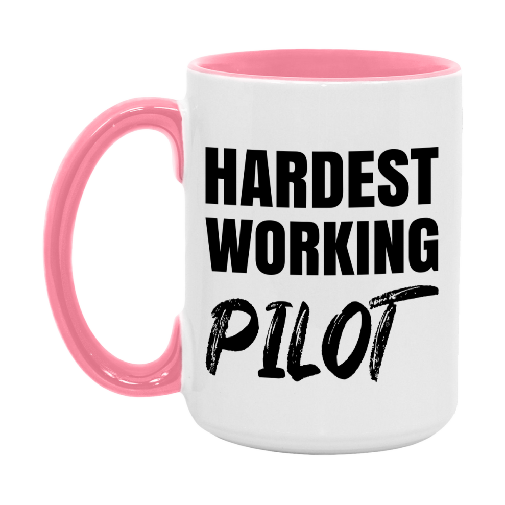 Pilot Superlative Mug, Hardest Working Pilot, 11oz or 15oz Ceramic Coffee Mug, Double-Sided Cup, Gift for Pilot, Coworker Gift, Boss Gift