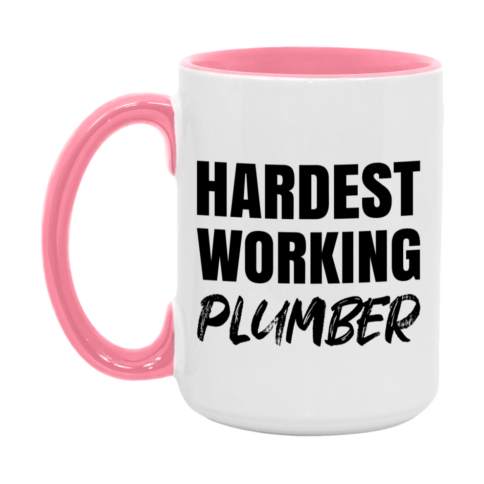 Plumber Superlative Mug, Hardest Working Plumber, 11oz or 15oz Ceramic Coffee Mug, Double-Sided Cup, Gift for Plumber, Coworker Gift, Boss Gift