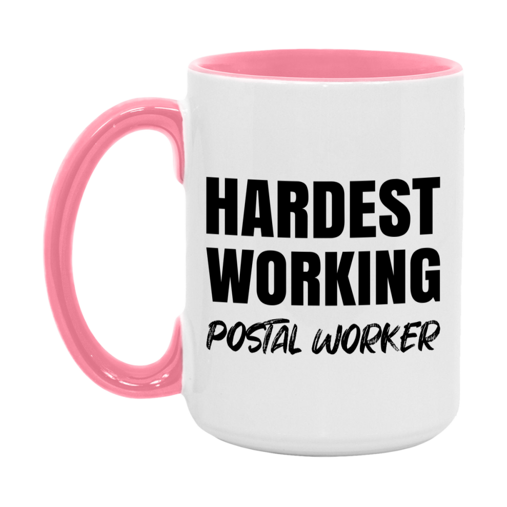 Postal Worker Superlative Mug, Hardest Working Postal Worker, 11oz or 15oz Ceramic Coffee Mug, Double-Sided Cup, Gift for Postal Worker, Coworker Gift, Boss Gift