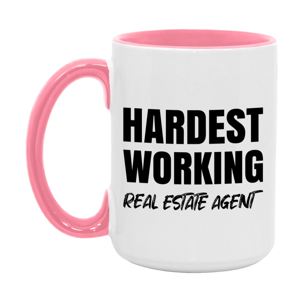 Real Estate Agent Superlative Mug, Hardest Working Real Estate Agent, 11oz or 15oz Ceramic Coffee Mug, Double-Sided Cup, Gift for Real Estate Agent, Coworker Gift, Boss Gift