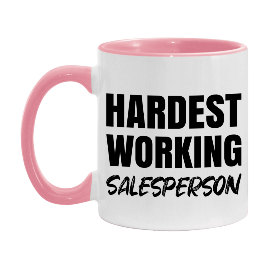 Salesperson Superlative Mug, Hardest Working Salesperson, 11oz or 15oz Ceramic Coffee Mug, Double-Sided Cup, Gift for Salesperson, Coworker Gift, Boss Gift